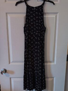 LOFT Navy Floral Maxi Dress